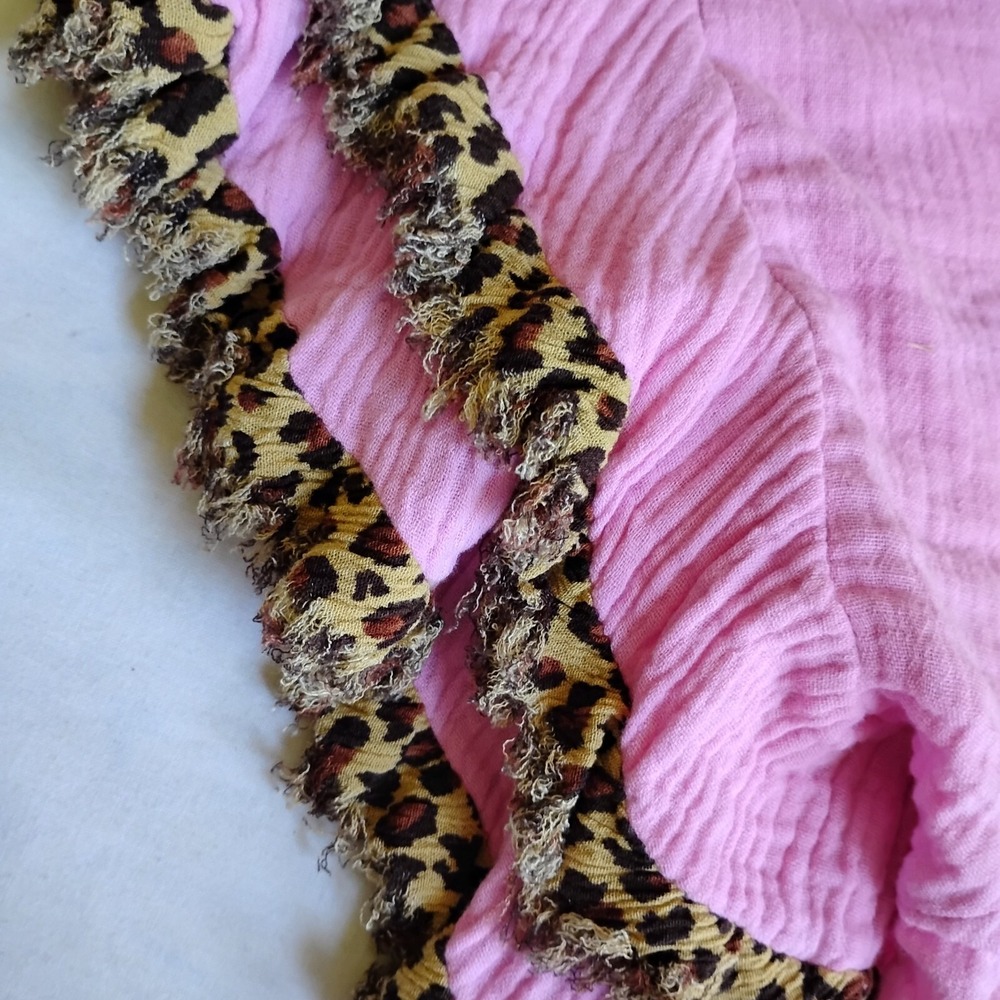 Umgee‎ Top Large Cotton Gauze Animal Print Layered Sleeve Beach Flirty Office - Picture 11 of 13